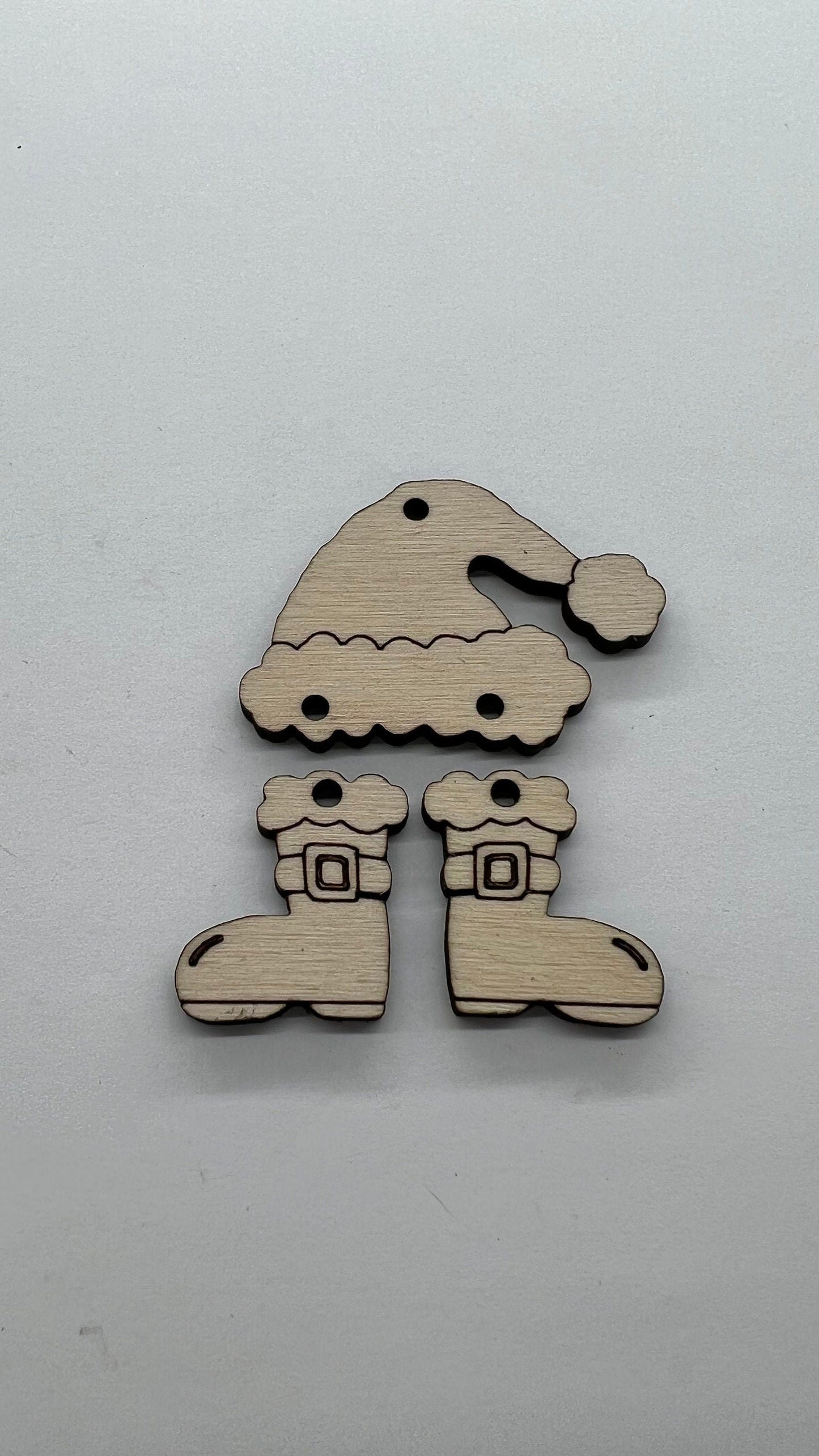 Santa wood earring blanks, earring supplies, wood shapes