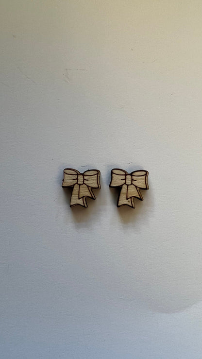 Christmas stud blanks, wood studs, earring blanks