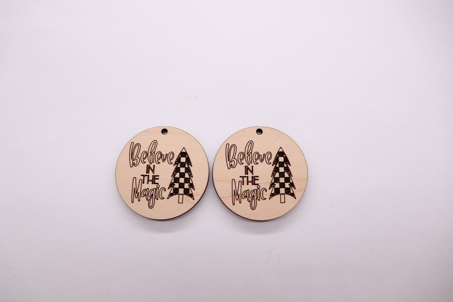 Christmas round earring blanks, wood earrings, earring blanks