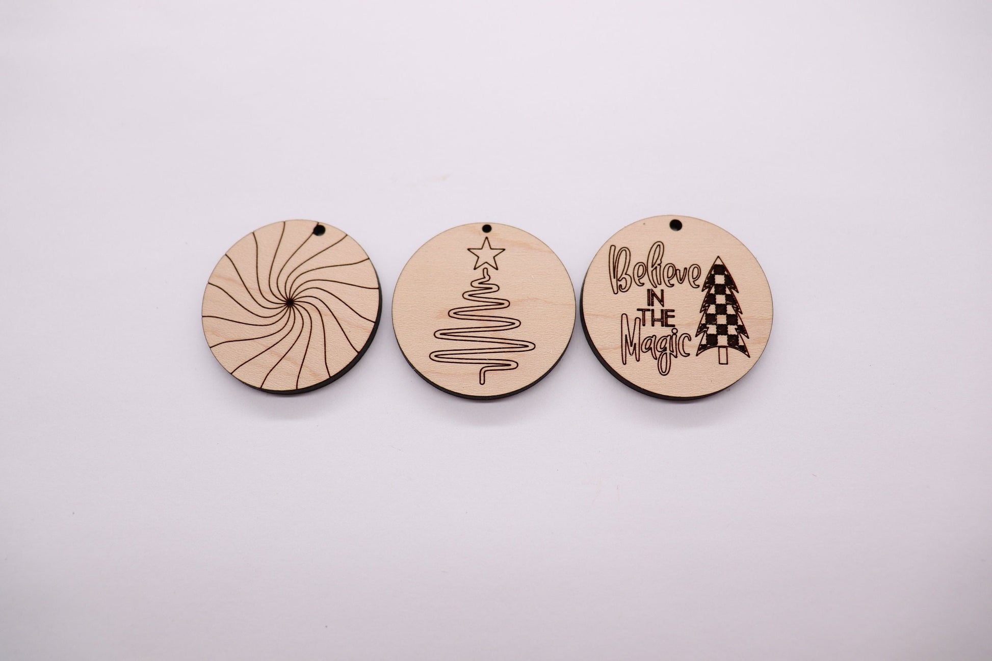 Christmas round earring blanks, wood earrings, earring blanks