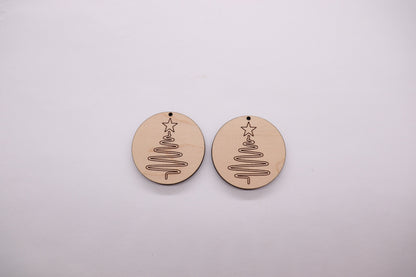 Christmas round earring blanks, wood earrings, earring blanks