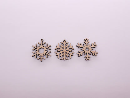 Snowflake wood earring blanks, earring blanks