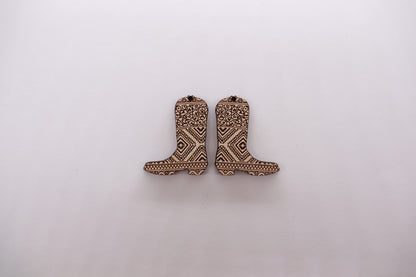 Cowboy boot earring blanks, wood blanks, DIY earrings