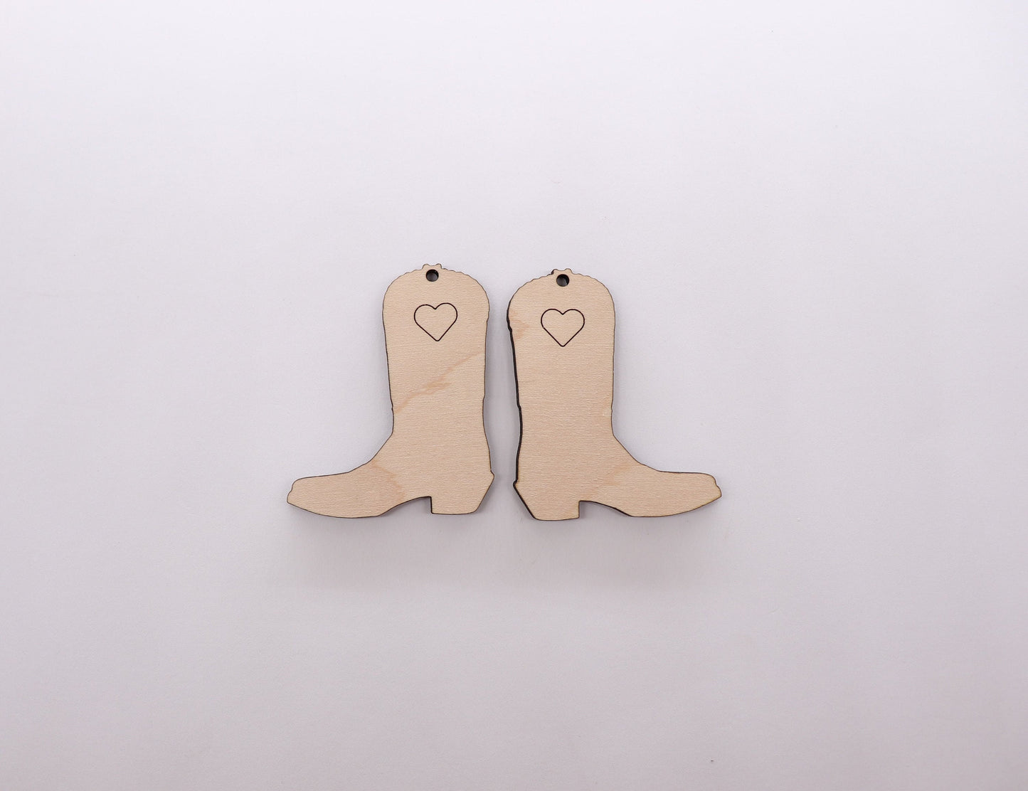 Cowboy boot earring blanks, wood blanks, DIY earrings