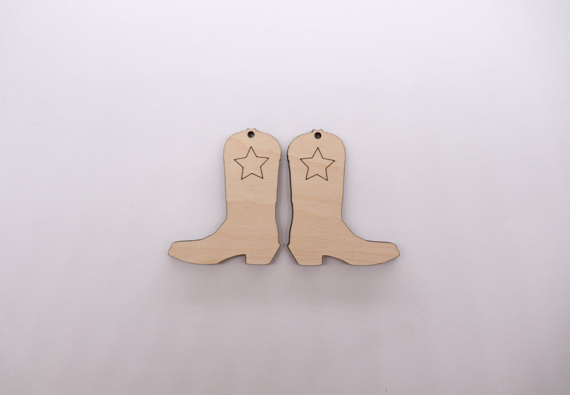 Cowboy boot earring blanks, wood blanks, DIY earrings