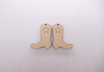 Cowboy boot earring blanks, wood blanks, DIY earrings