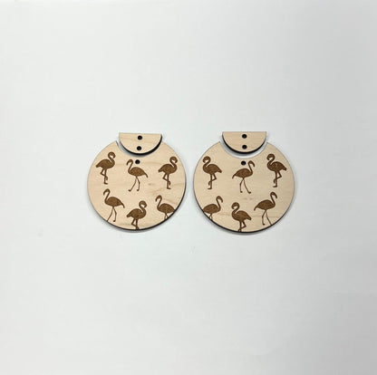 Flamingo earring blanks, earring blanks, wood cutouts