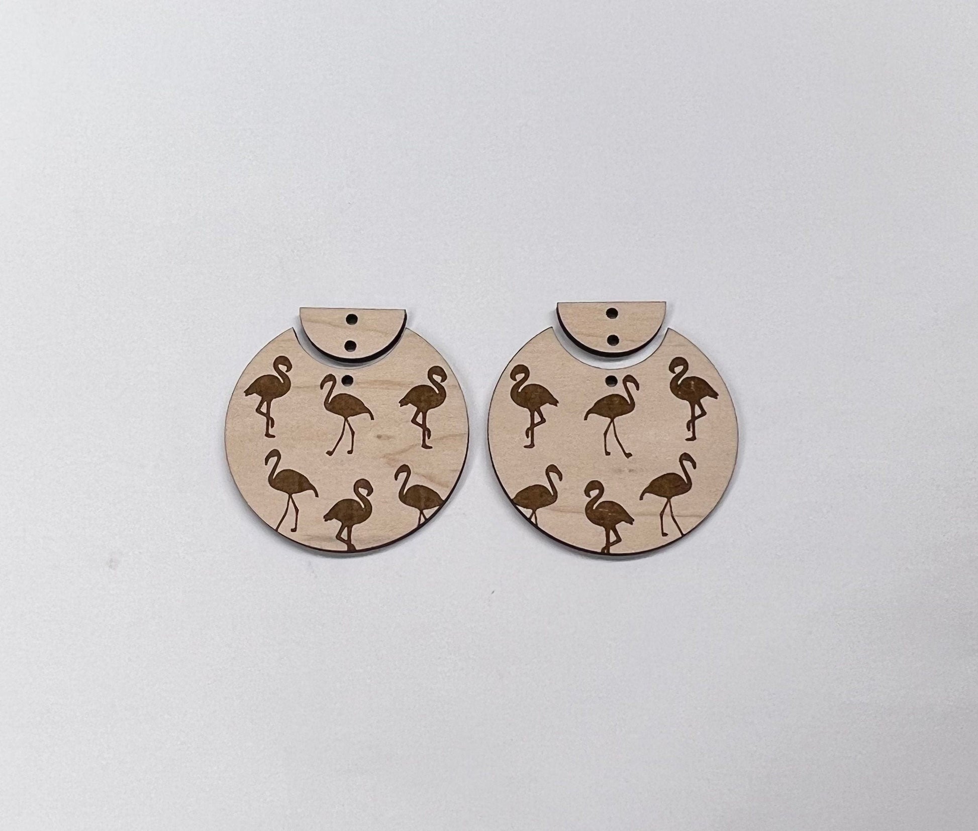 Flamingo earring blanks, earring blanks, wood cutouts