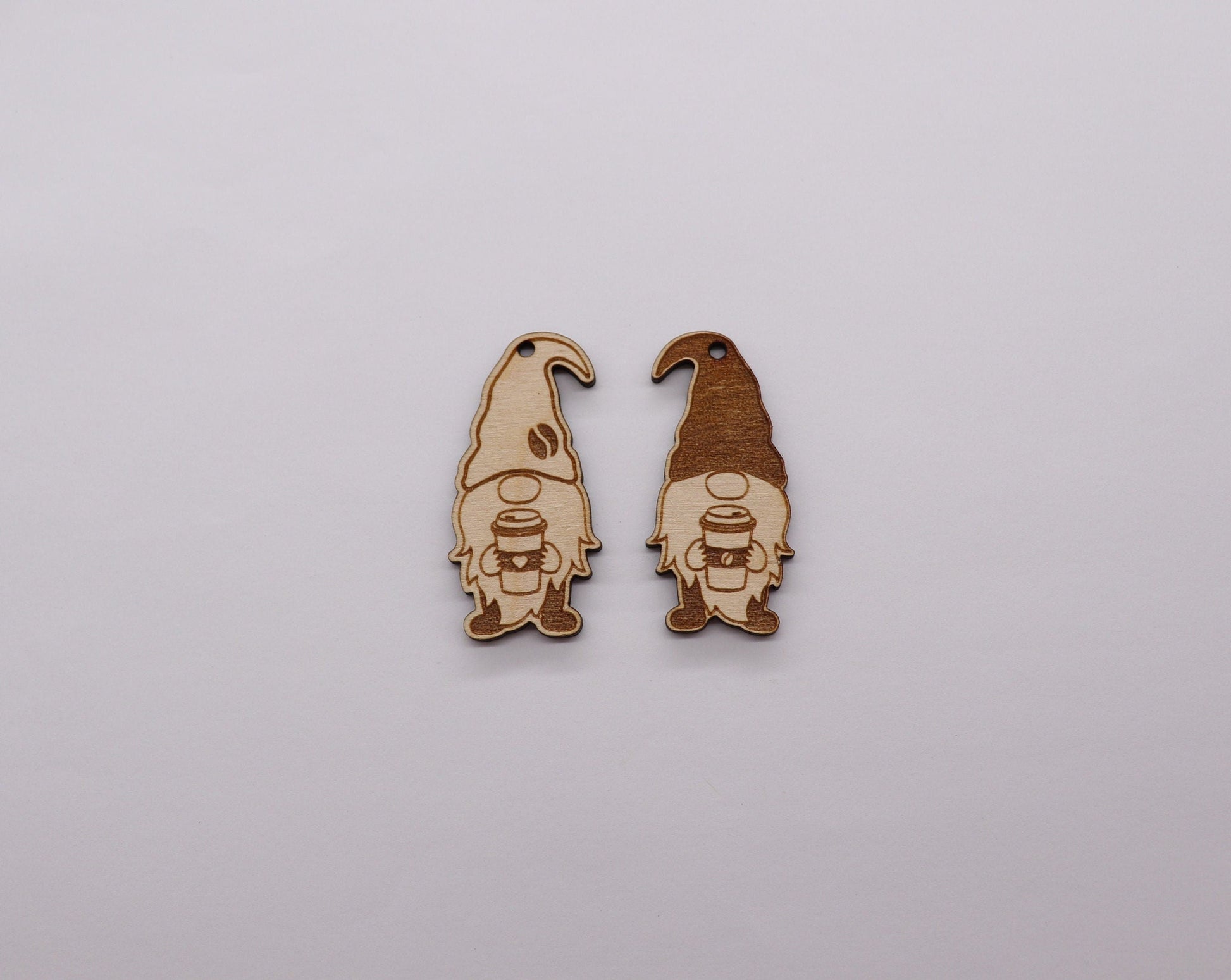 Coffee gnome earring blanks, wood cutouts, earring blanks