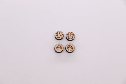 Paw print stud blanks, earring blanks, wood cutouts