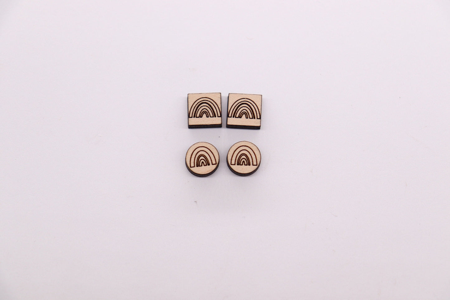 Rainbow stud blanks, earring blanks, wood cutouts