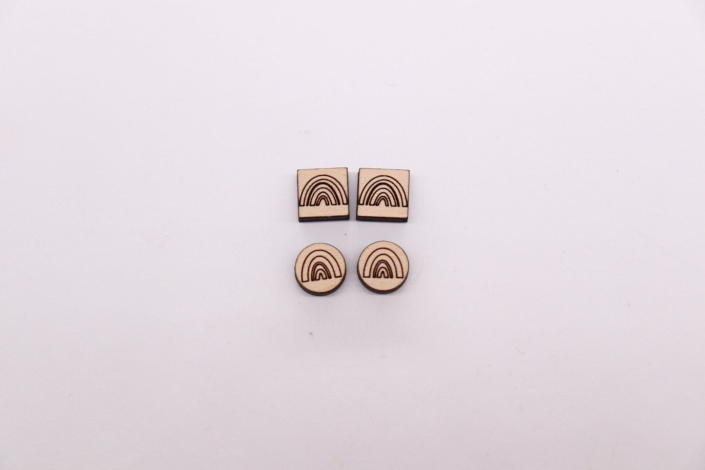 Rainbow stud blanks, earring blanks, wood cutouts