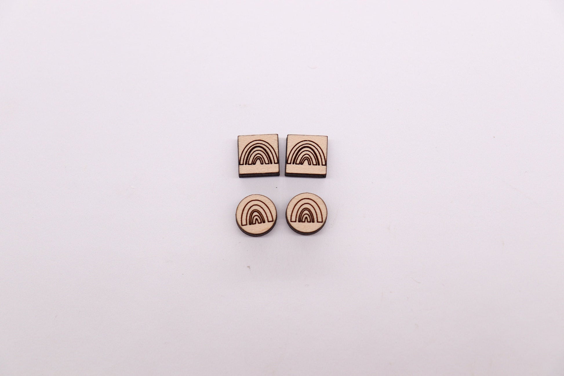 Rainbow stud blanks, earring blanks, wood cutouts