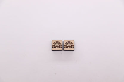 Rainbow stud blanks, earring blanks, wood cutouts