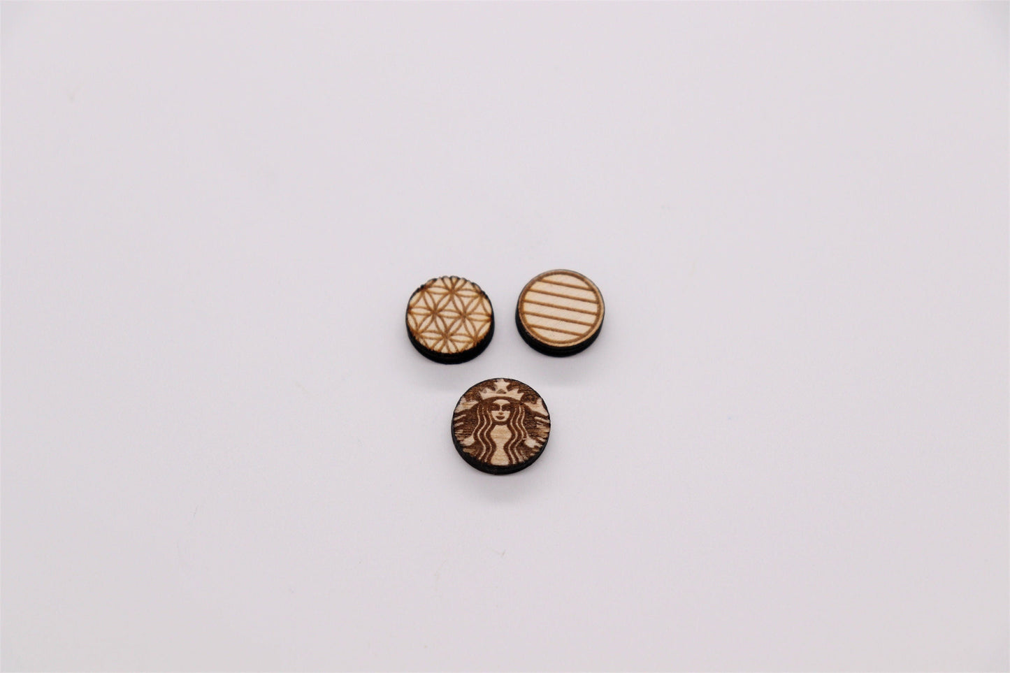 Round stud cutouts, earring blanks, wood cutouts