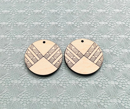 Round wood earring blanks, wood cutouts, custom earrings