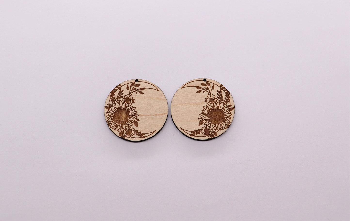 Sunflower wood earring blanks, earring blanks, wood cutouts