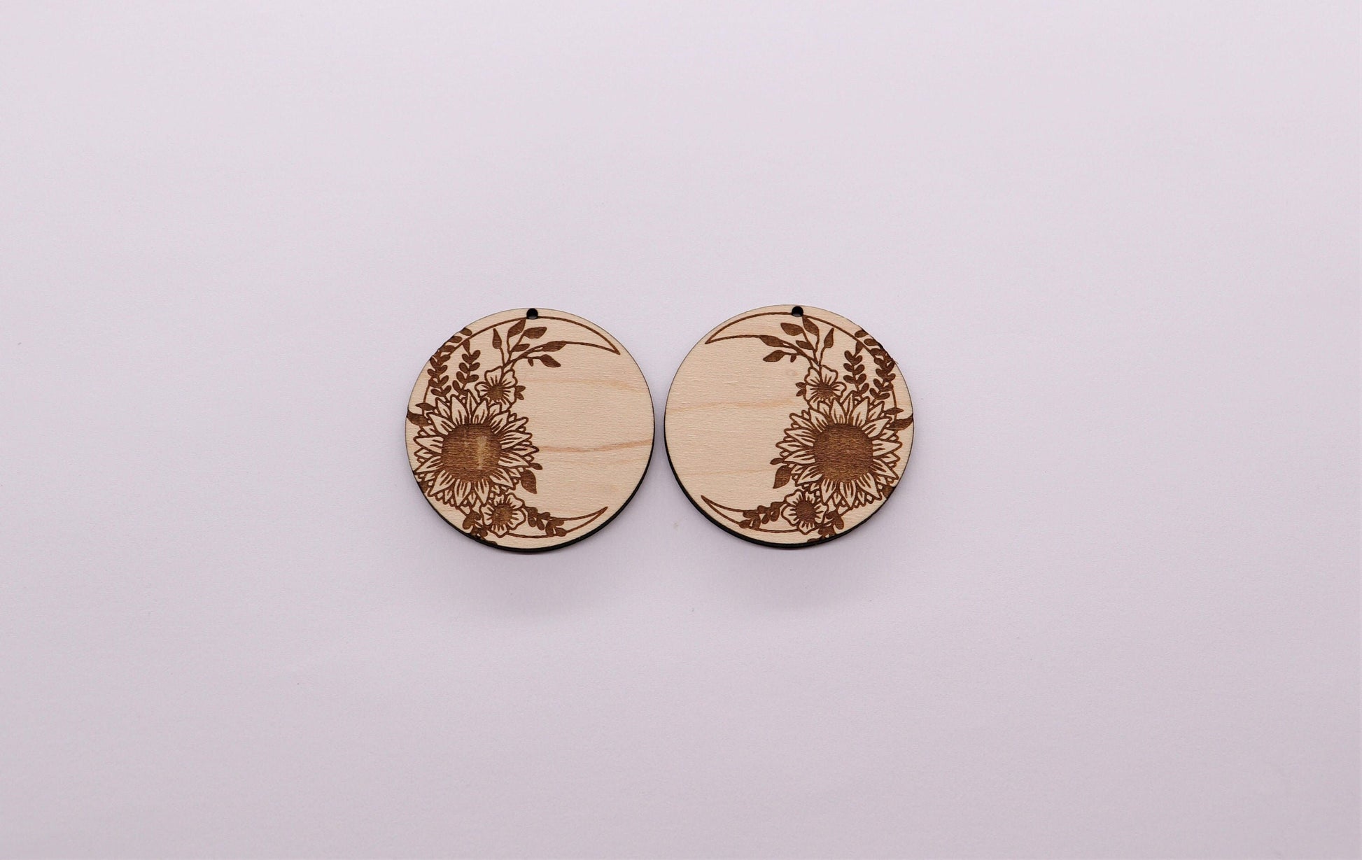 Sunflower wood earring blanks, earring blanks, wood cutouts