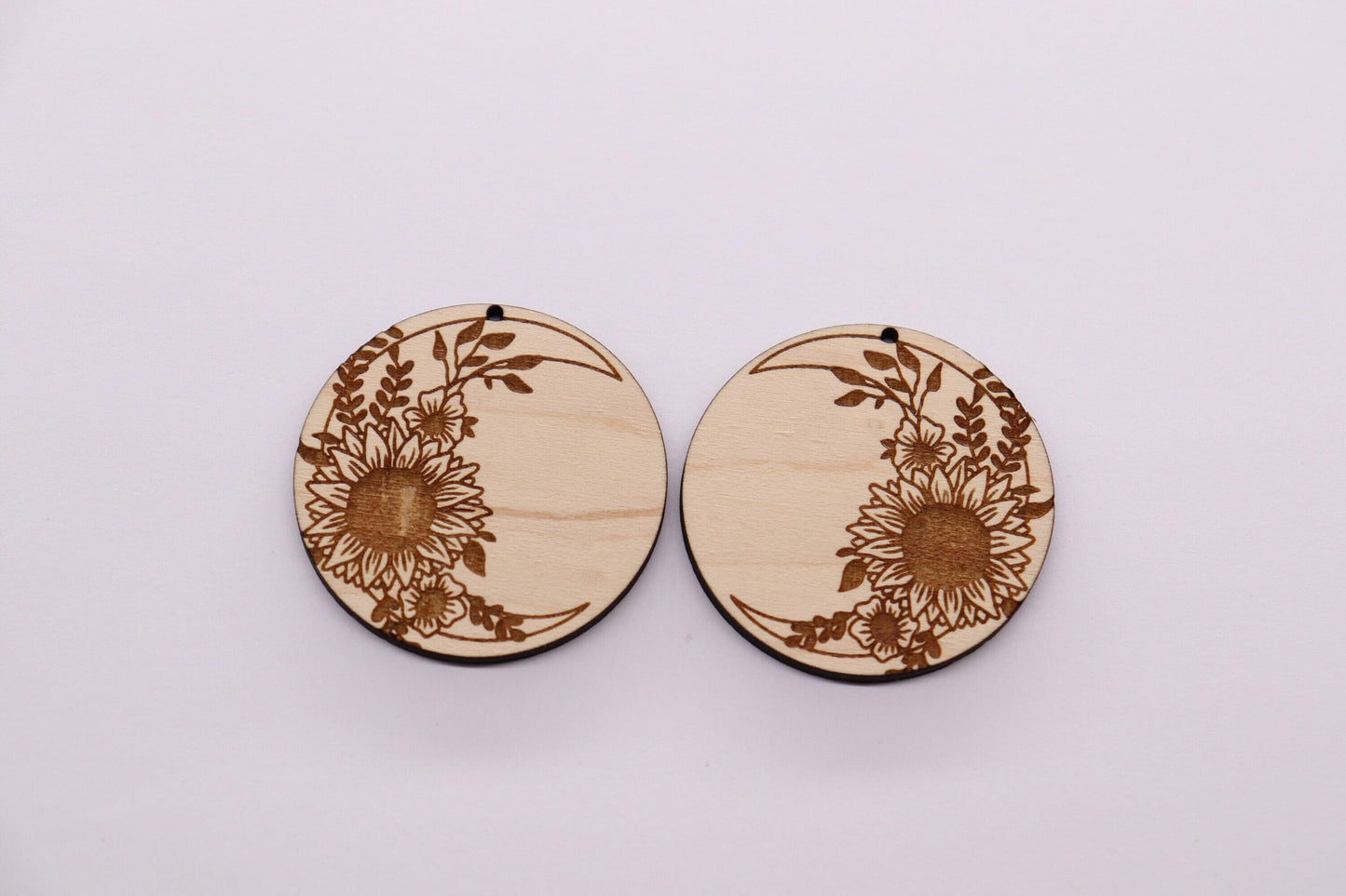 Sunflower wood earring blanks, earring blanks, wood cutouts