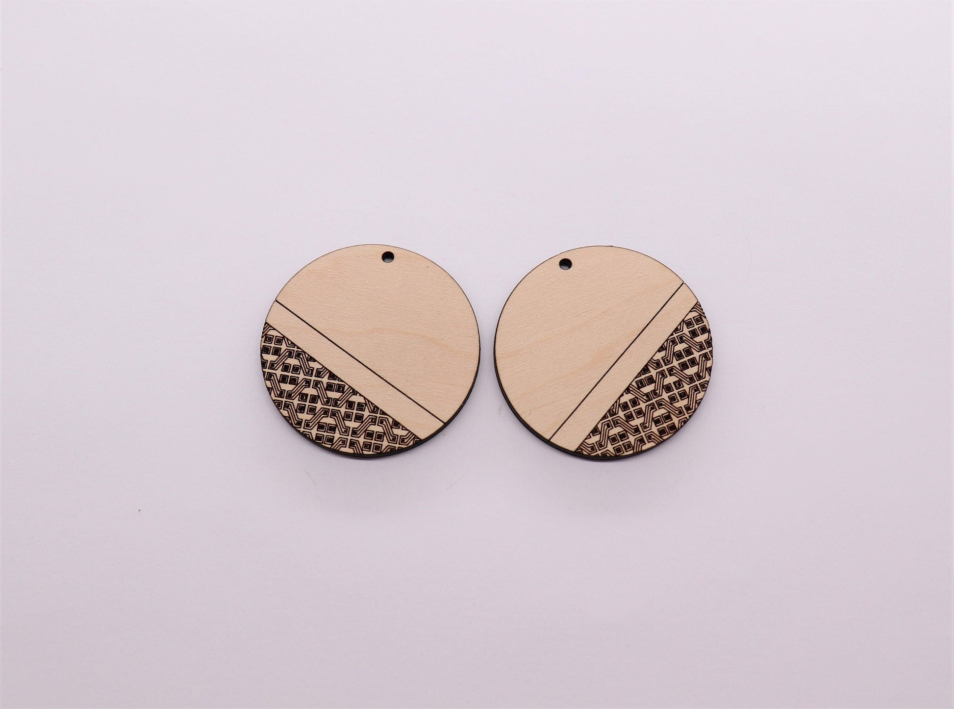 Round wood earring blanks, earring blanks, wood cutouts