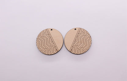 Round wood earring blanks, earring blanks, wood cutouts