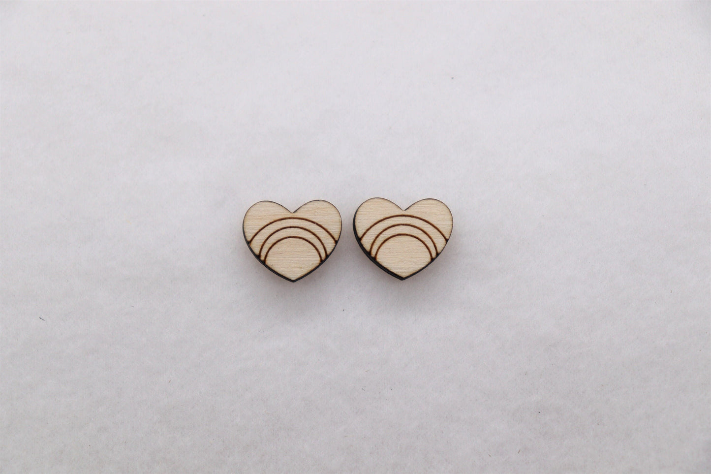 Rainbow Heart wood earring blanks, earring blanks, wood cutouts