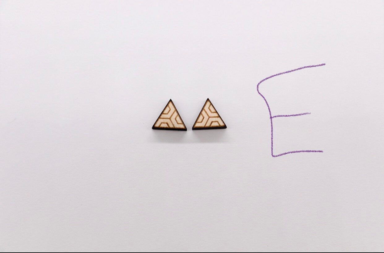 Triangle stud blanks, wood studs, earring blanks