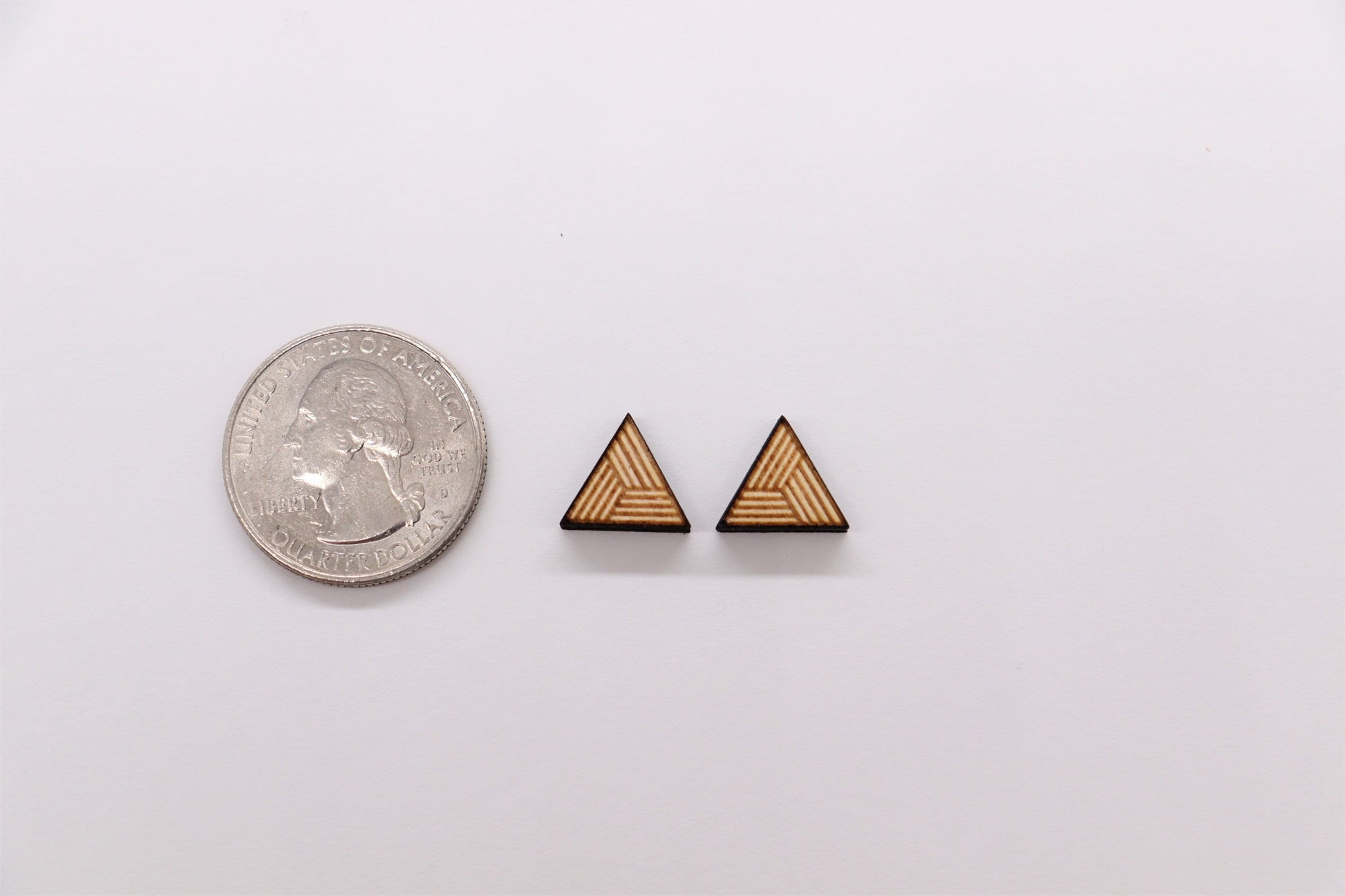 Triangle stud blanks, wood studs, earring blanks