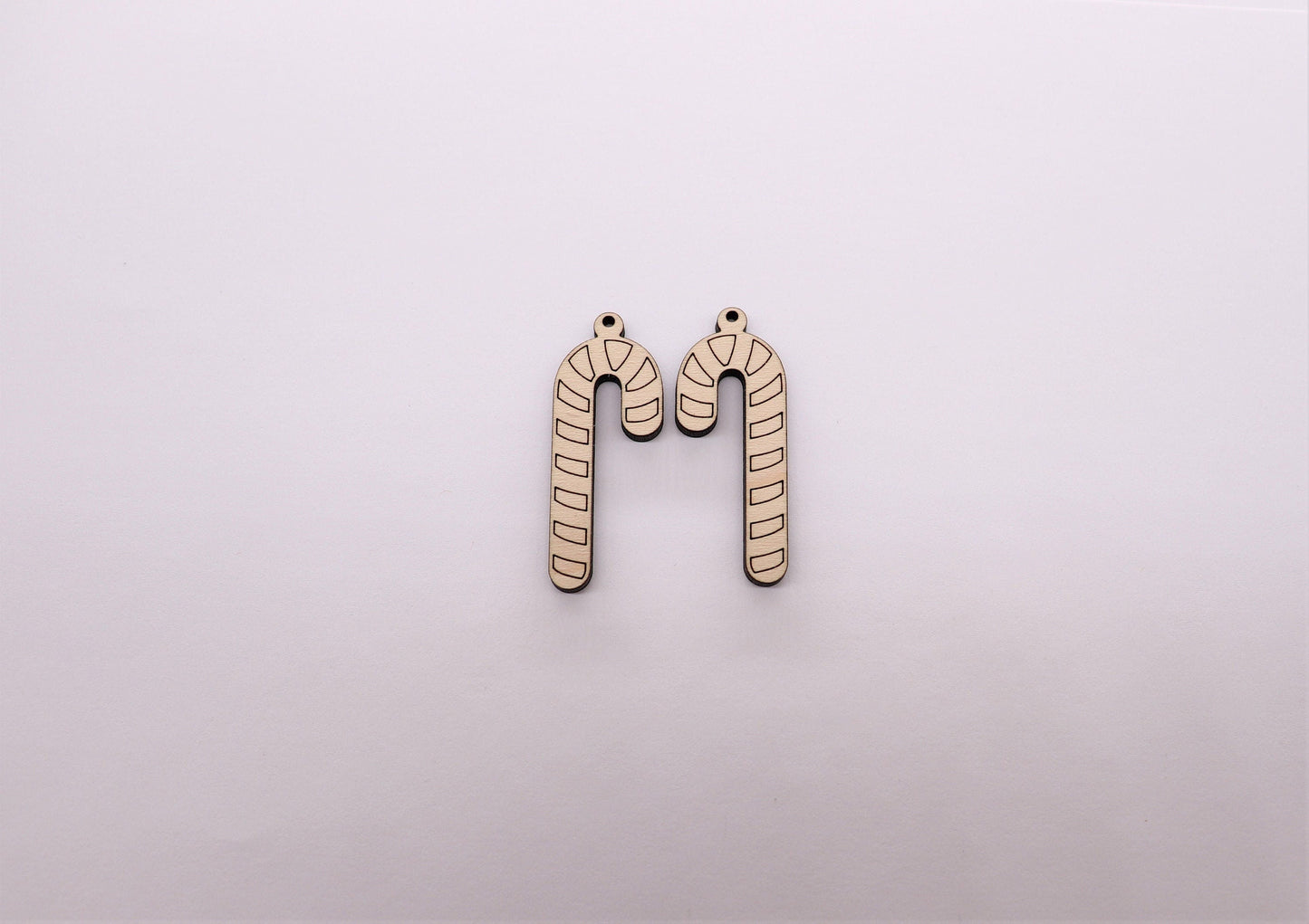 Candy cane earring cutouts, wood blanks, earring blanks