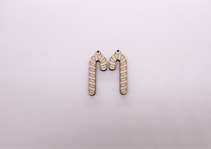 Candy cane earring cutouts, wood blanks, earring blanks