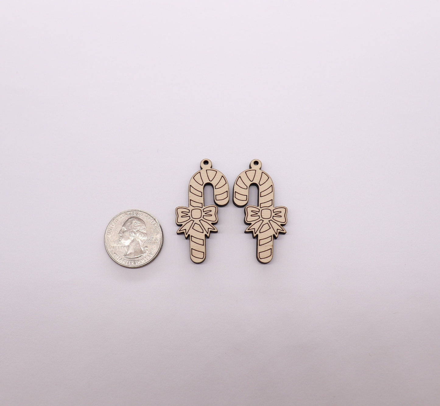 Candy cane earring cutouts, wood blanks, earring blanks