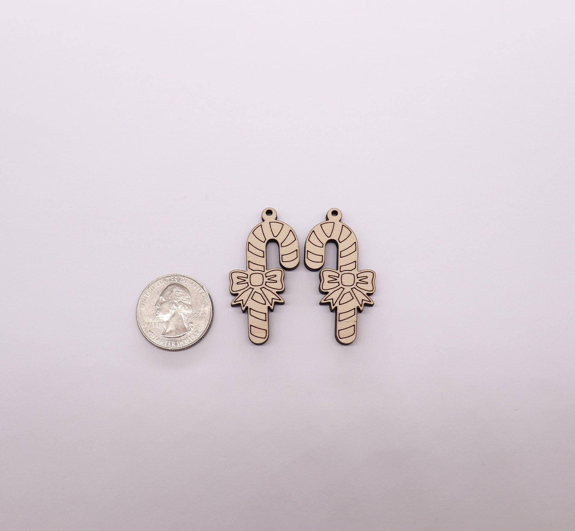 Candy cane earring cutouts, wood blanks, earring blanks