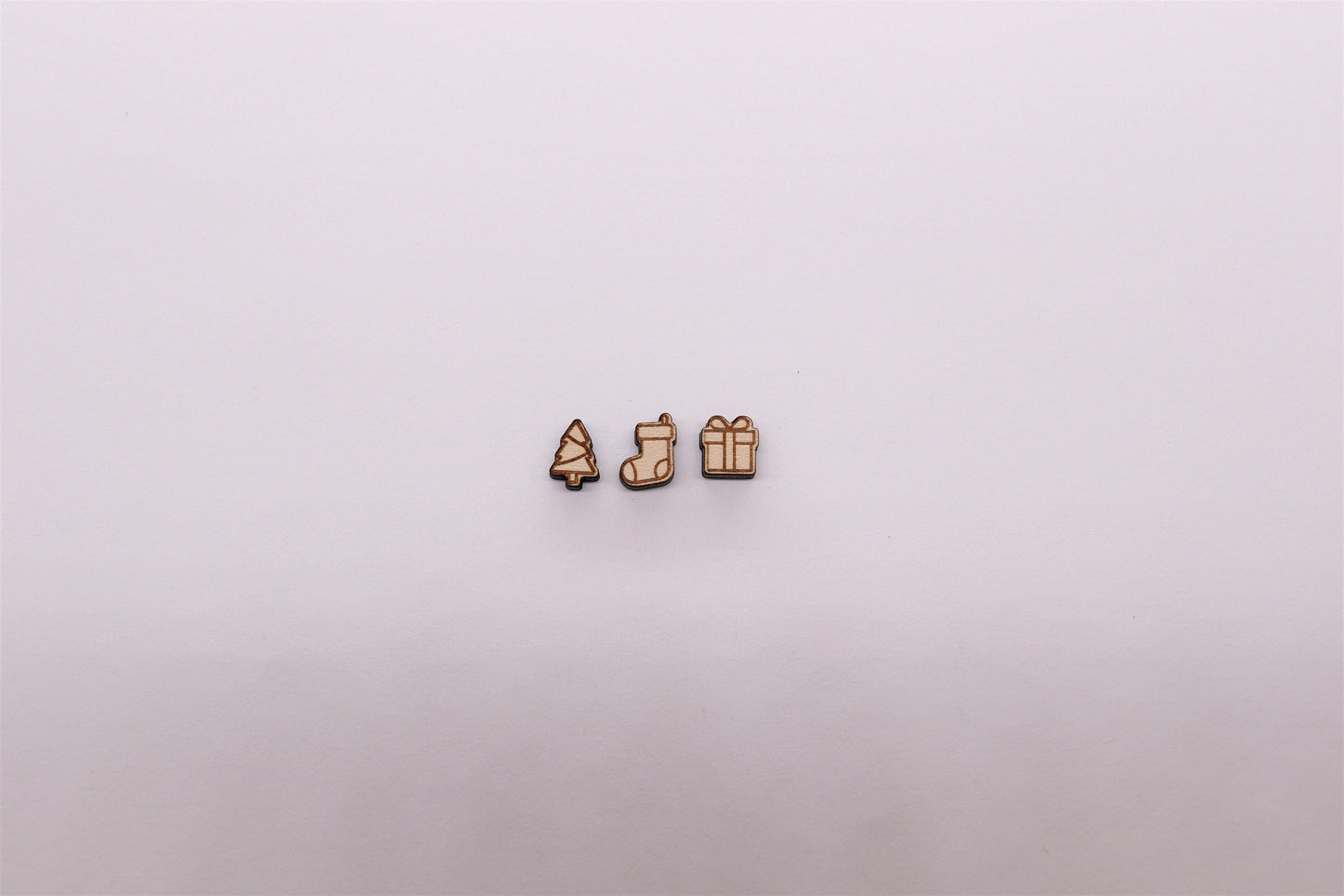 Christmas stud blanks, wood studs, earring blanks