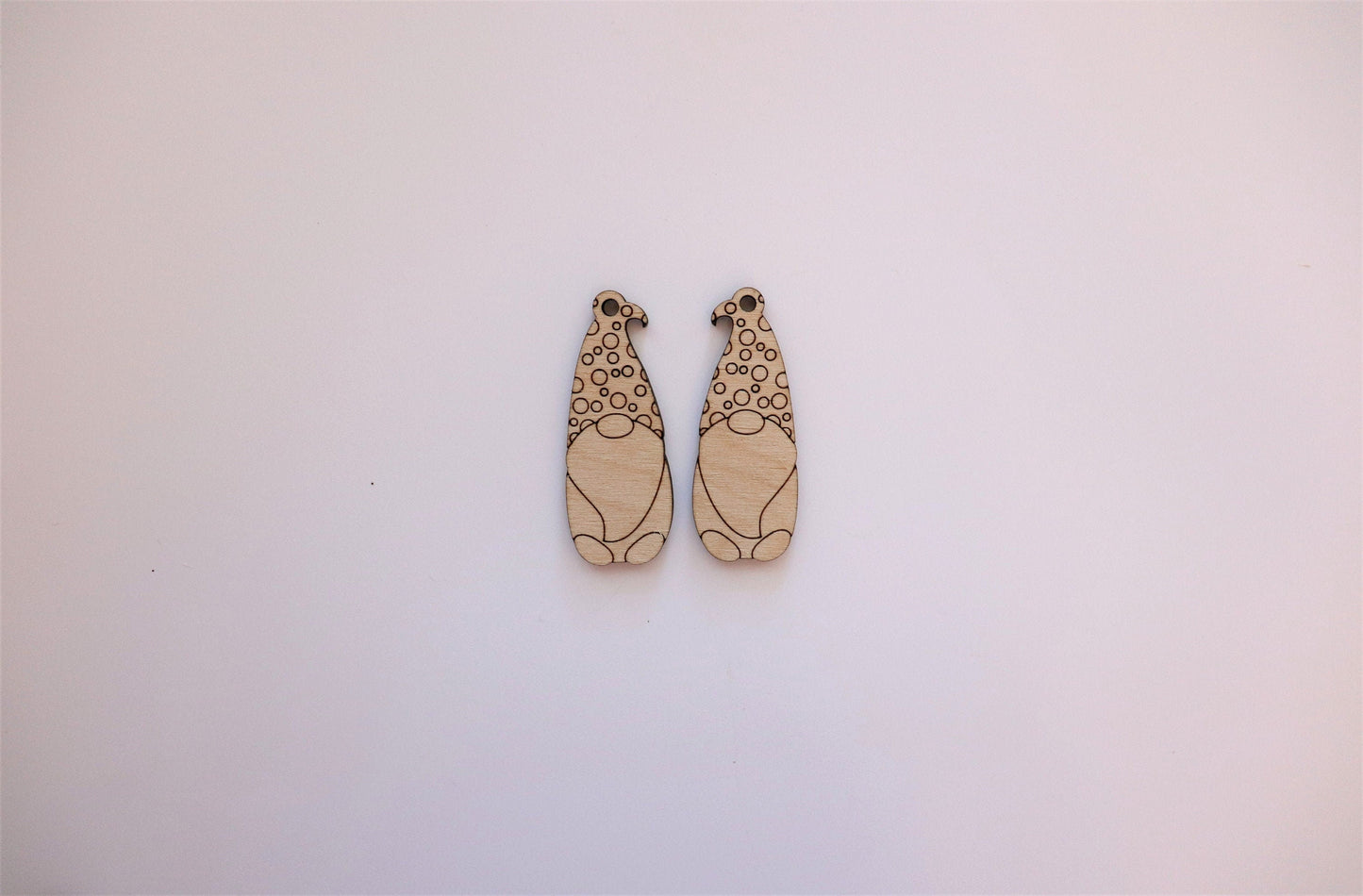 Gnome earring blanks, wood cutouts, earring blanks