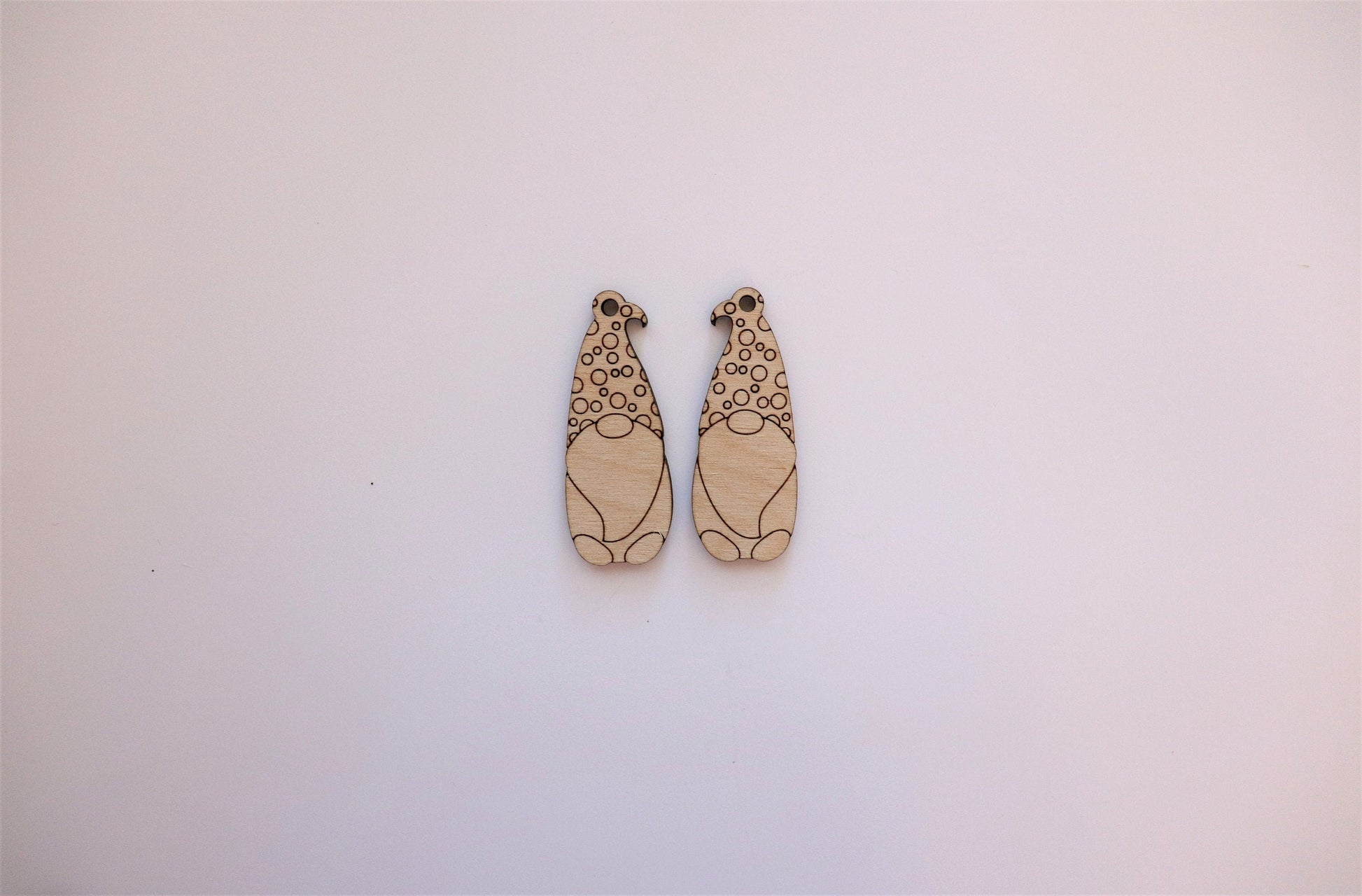 Gnome earring blanks, wood cutouts, earring blanks