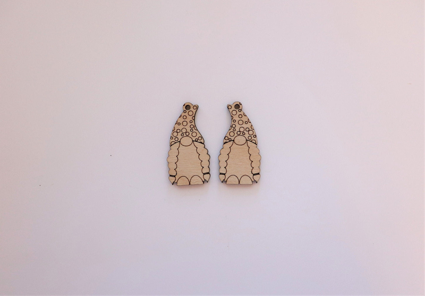 Gnome earring blanks, wood cutouts, earring blanks