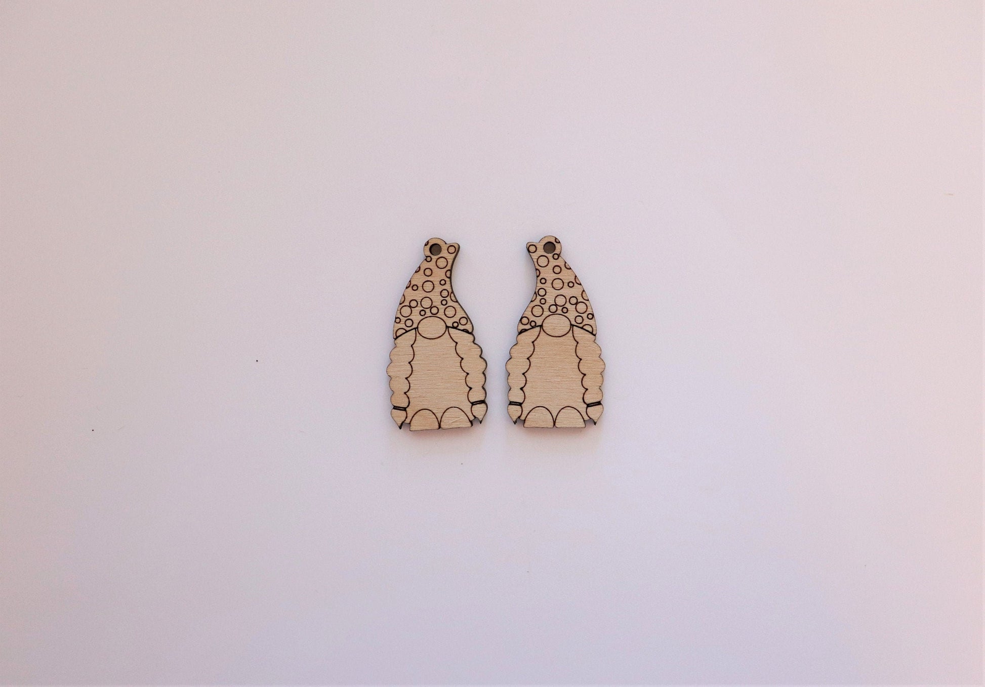 Gnome earring blanks, wood cutouts, earring blanks