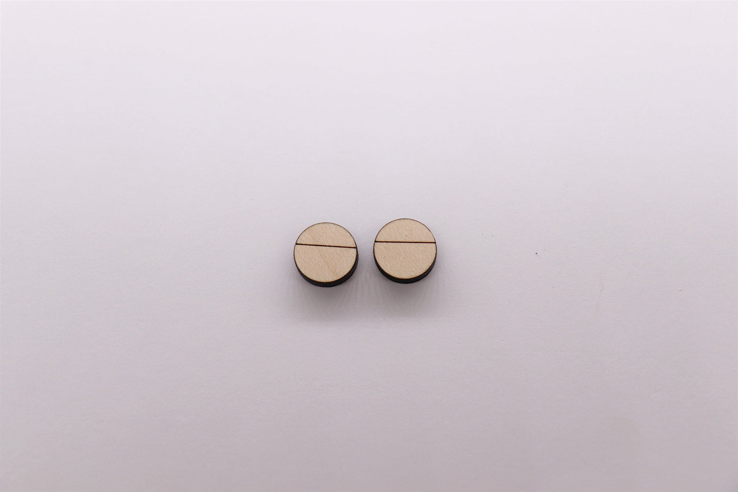 Round wood stud blanks, wood studs, earring blanks