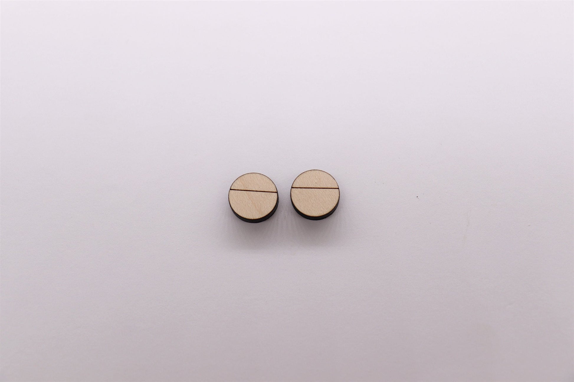 Round wood stud blanks, wood studs, earring blanks