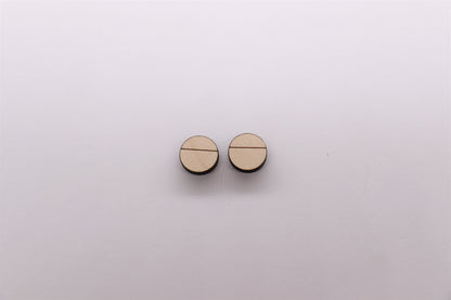 Round wood stud blanks, wood studs, earring blanks