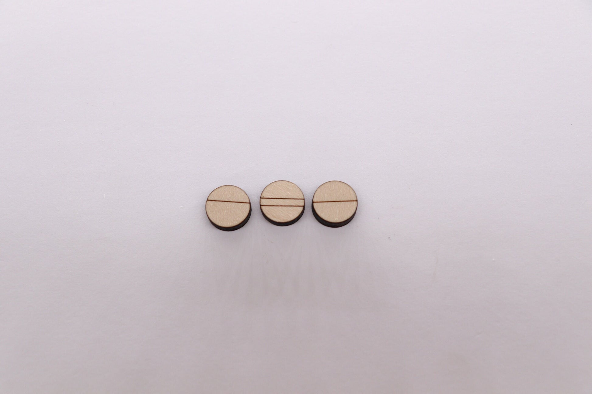 Round wood stud blanks, wood studs, earring blanks