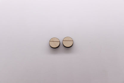 Round wood stud blanks, wood studs, earring blanks