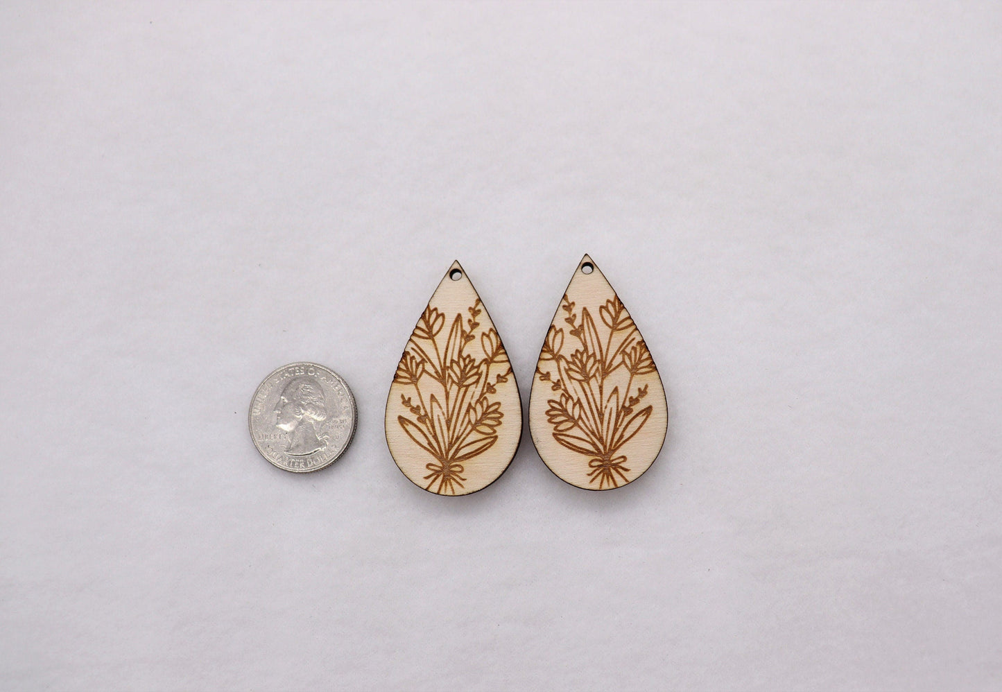 Teardrop wood earring blanks, wood cutouts, earring blanks