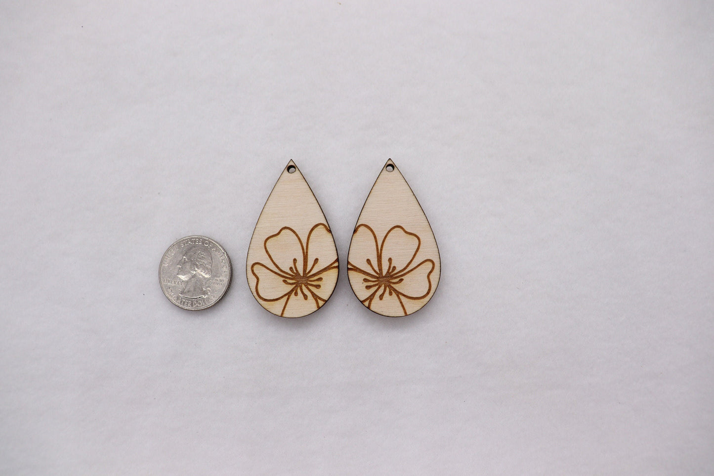 Teardrop wood earring blanks, wood cutouts, earring blanks