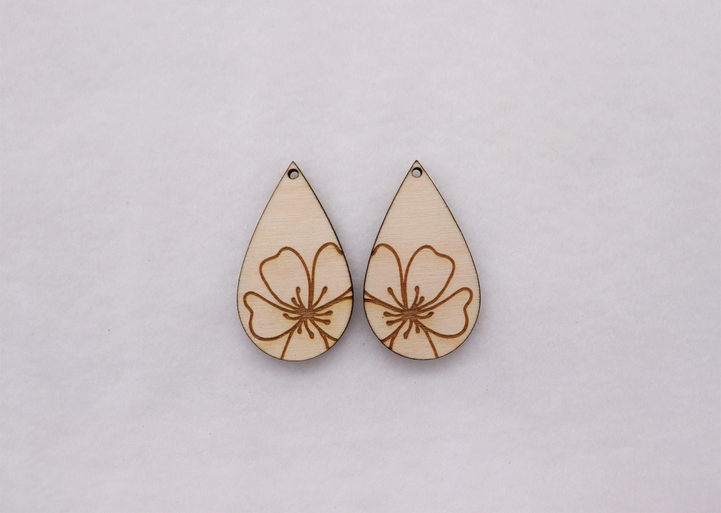 Teardrop wood earring blanks, wood cutouts, earring blanks