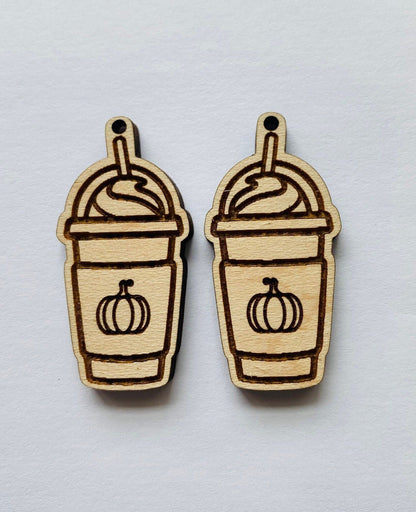 Pumpkin Coffee wood earring blanks, earring blanks