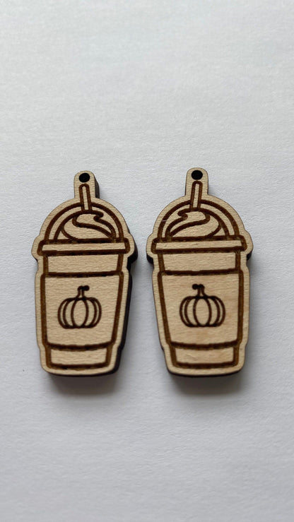 Pumpkin Coffee wood earring blanks, earring blanks