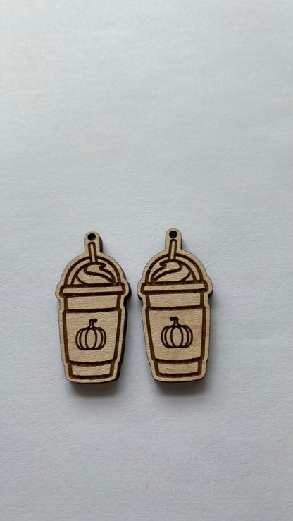 Pumpkin Coffee wood earring blanks, earring blanks