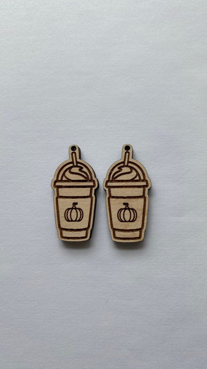 Pumpkin Coffee wood earring blanks, earring blanks