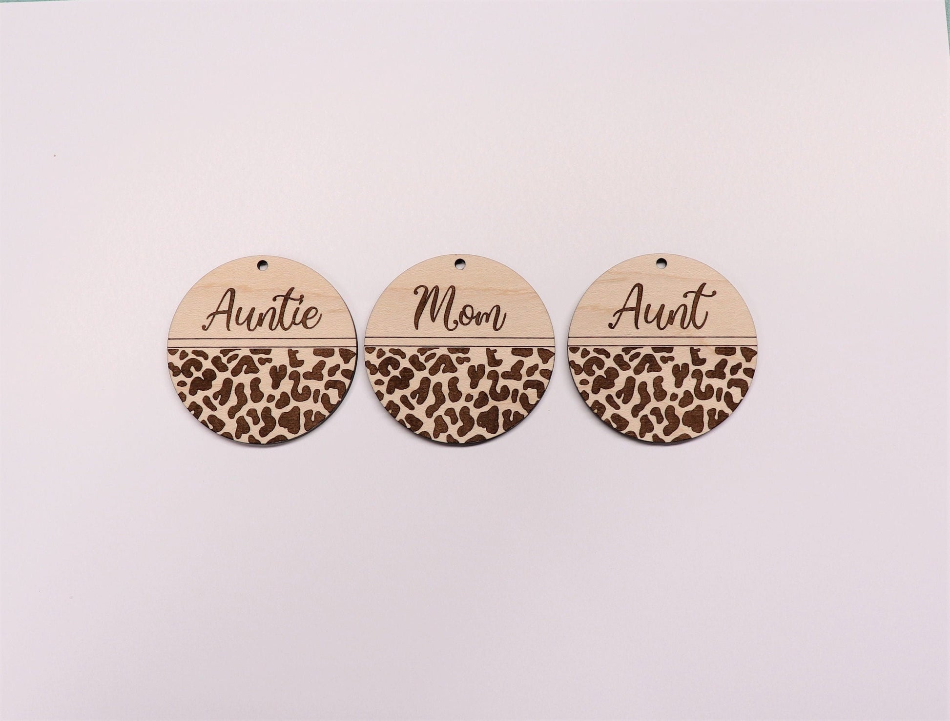 Aunt, mom round earring blanks, wood blanks